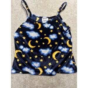 Expressions Celestial Moon Star Camisole S Navy Velvet Sleepwear Whimsigoth Y2K